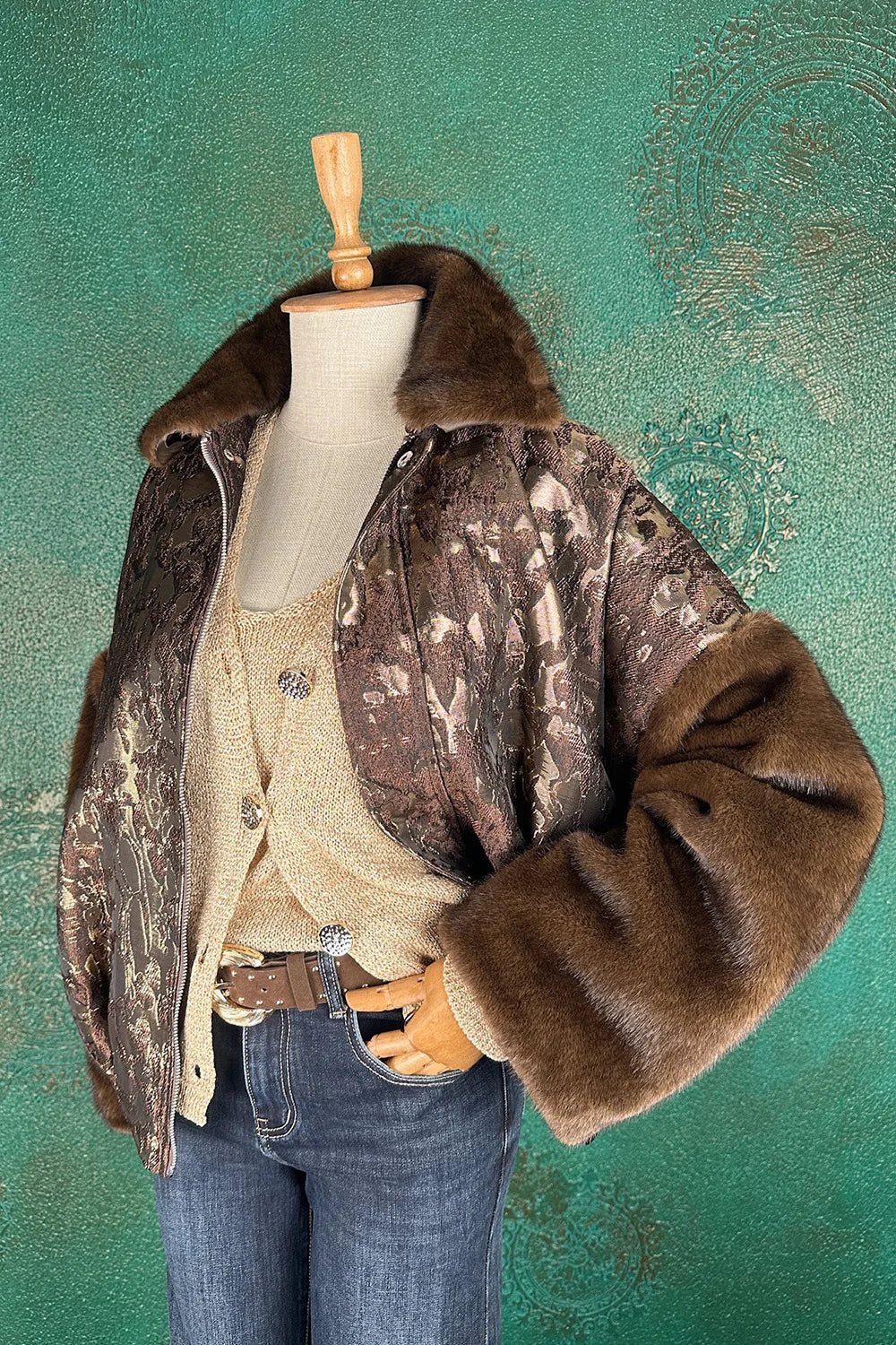 Kürk Detaylı Oversized Mont
