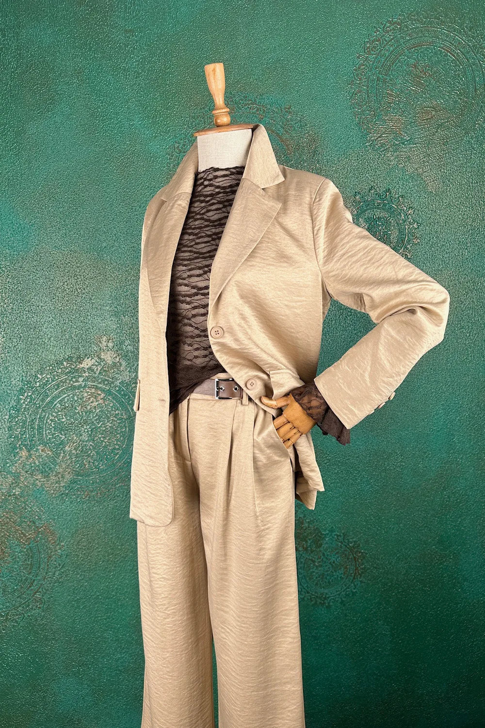 Saten Pantolon Ceket Takım