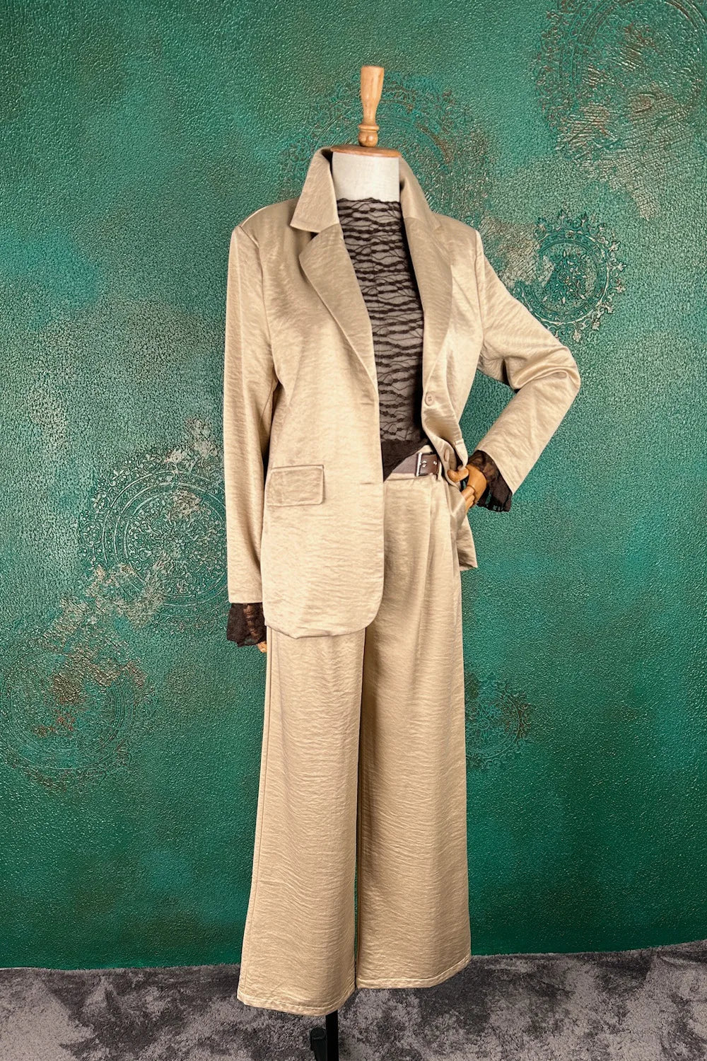 Saten Pantolon Ceket Takım