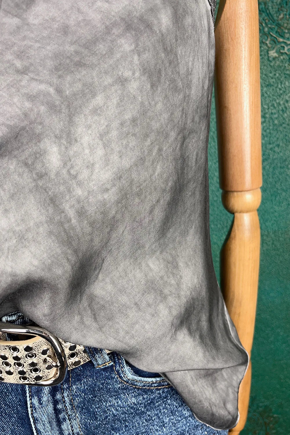 Dantel Detaylı Saten Bluz