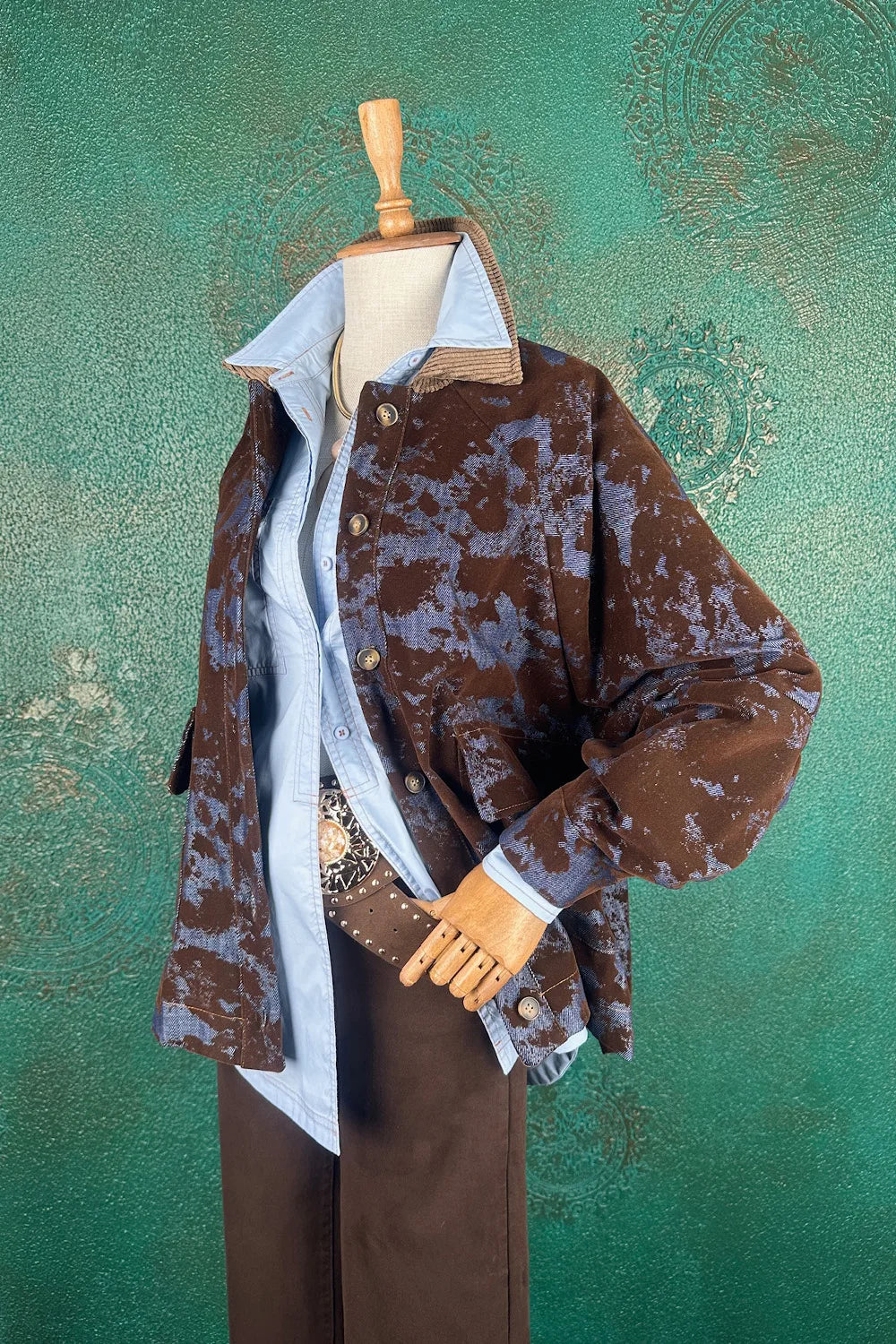 Kadife Gölgeli Denim Ceket