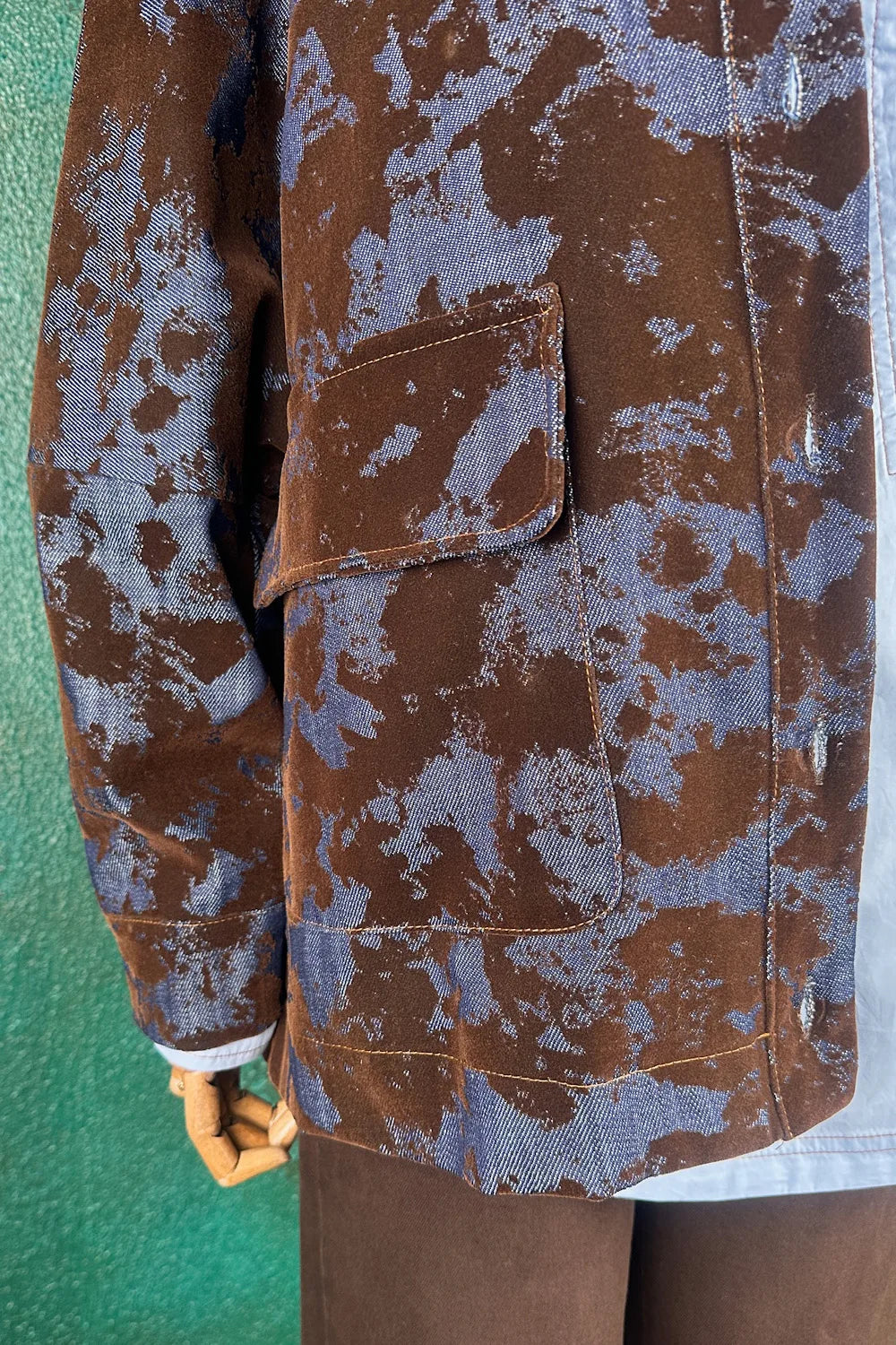 Kadife Gölgeli Denim Ceket