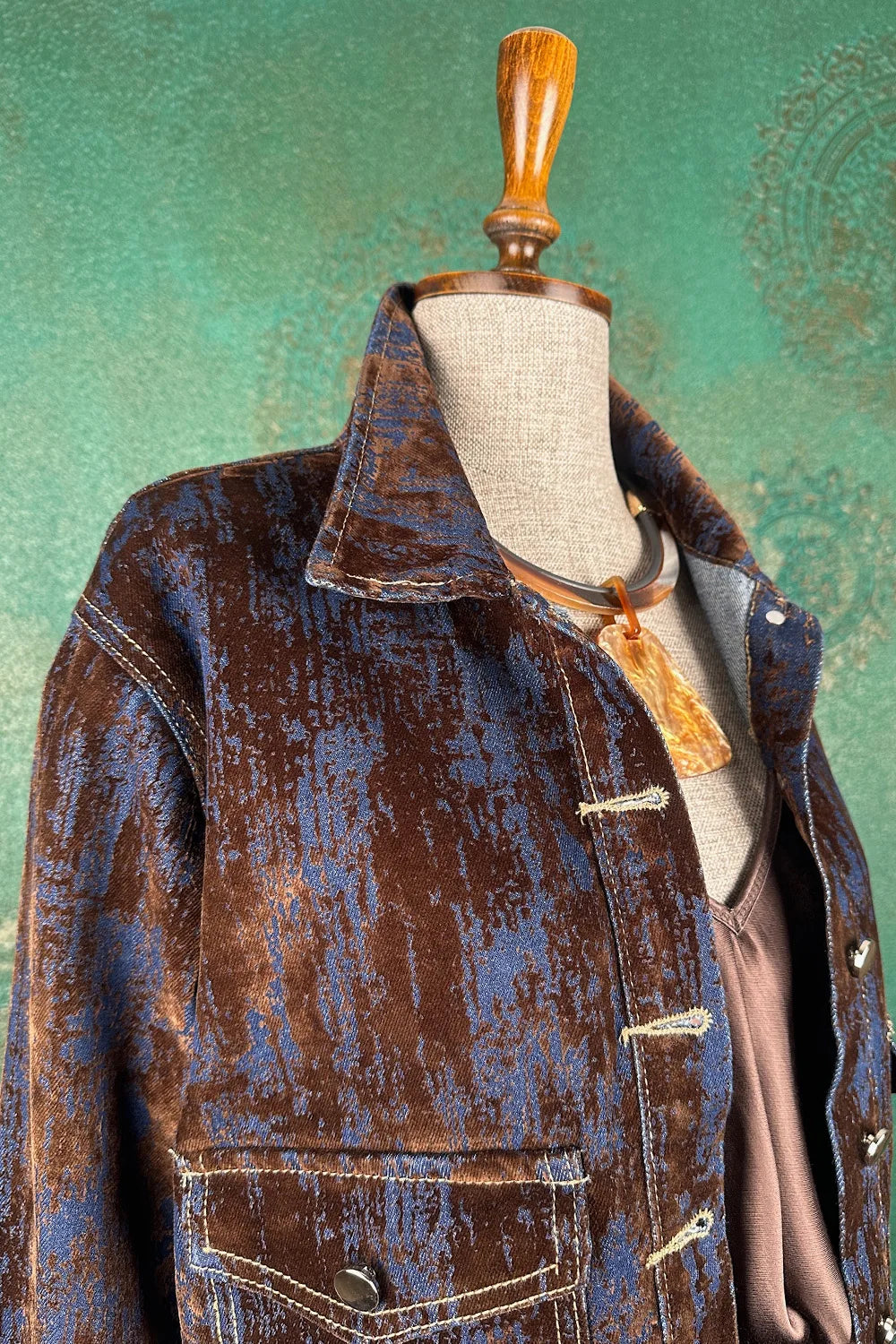 Kadife Gölgeli Denim Takım