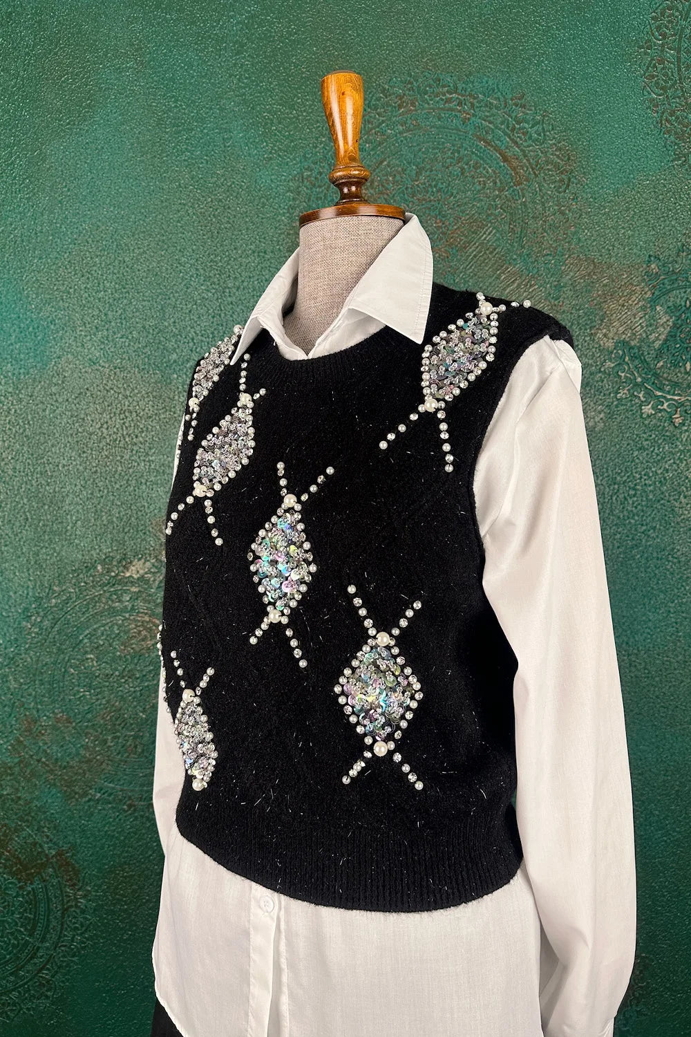 Taş İşlemeli Süveter Takım