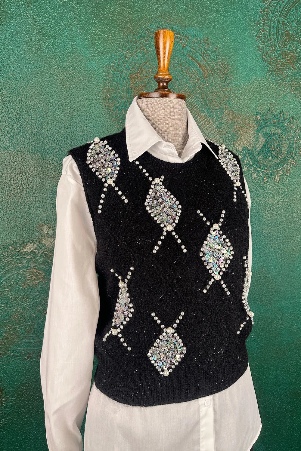 Taş İşlemeli Süveter Takım