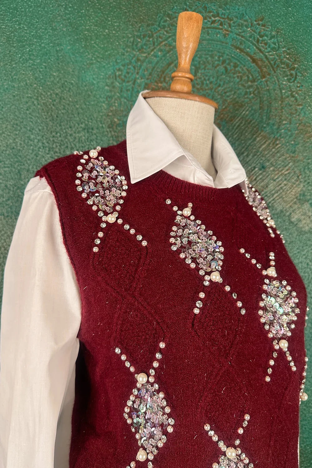 Taş İşlemeli Süveter Takım