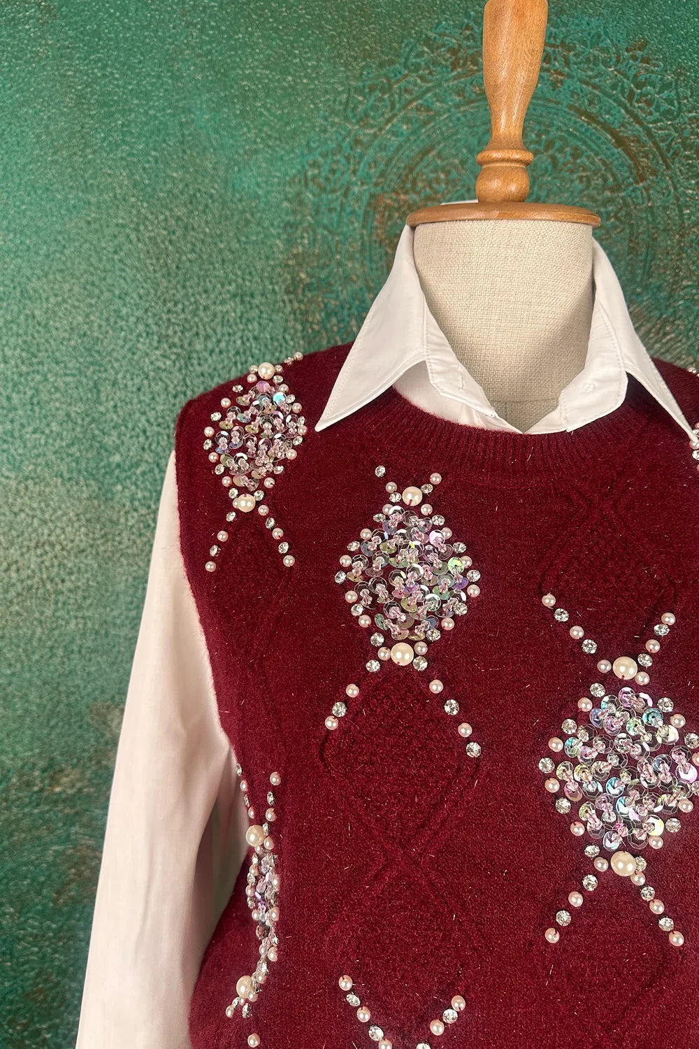 Taş İşlemeli Süveter Takım