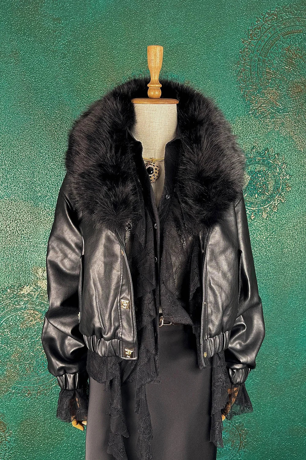 Kürk Yakalı Deri Mont