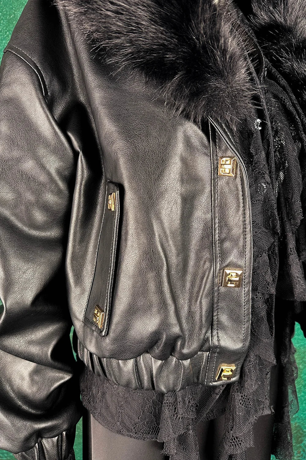 Kürk Yakalı Deri Mont