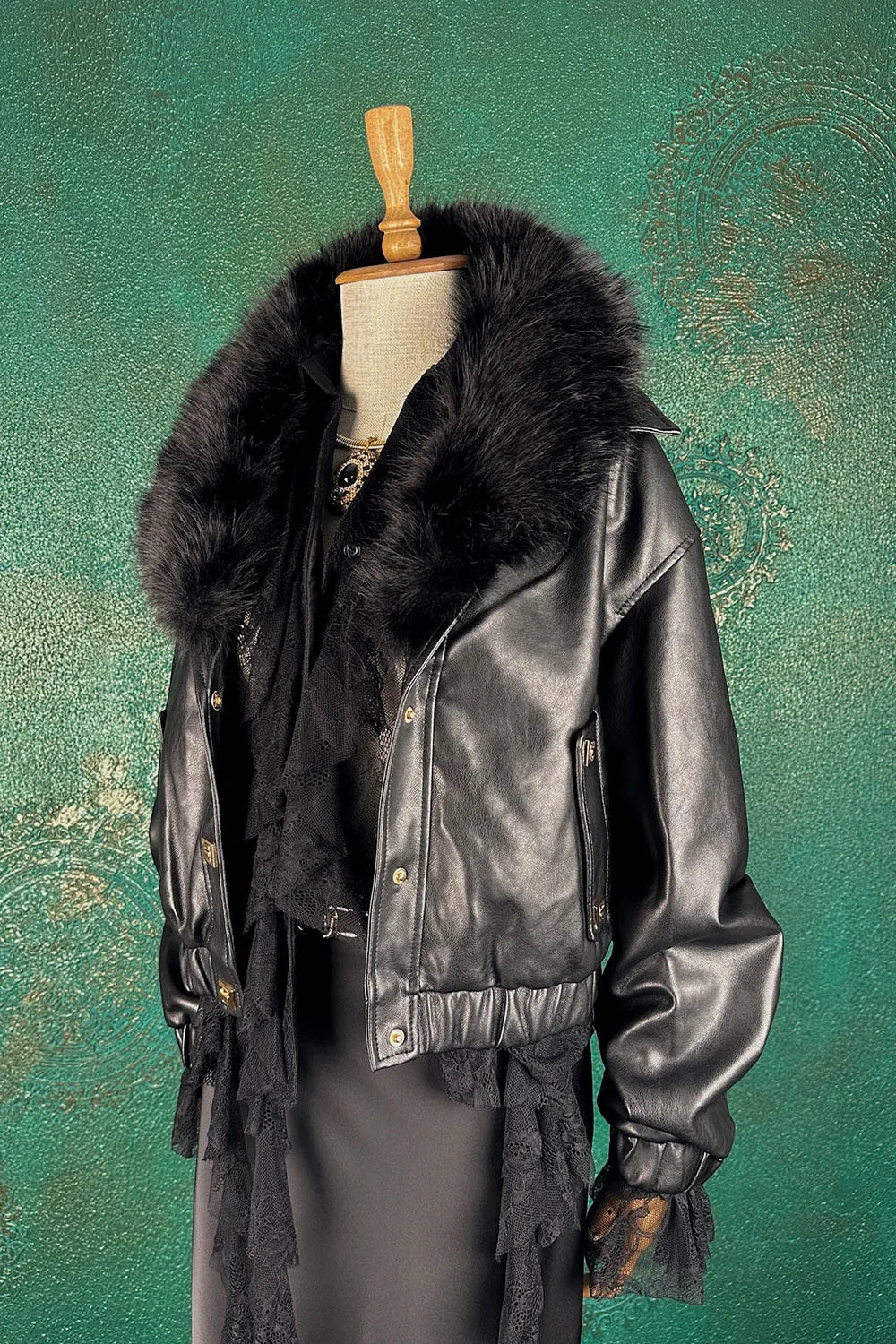 Kürk Yakalı Deri Mont