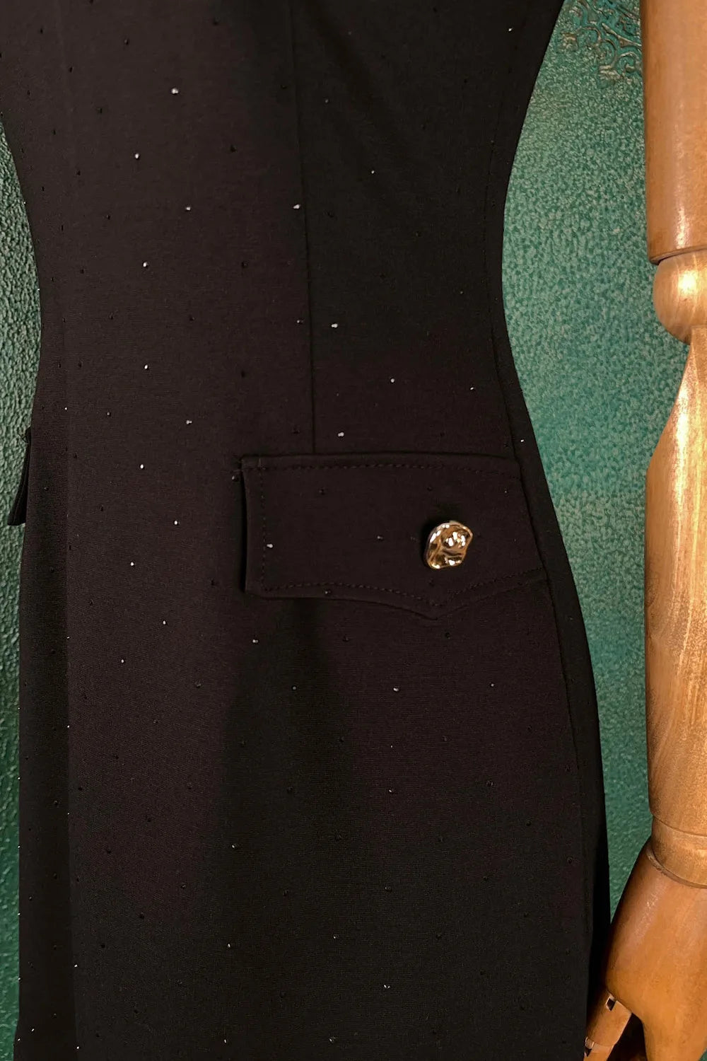 Taş İşlemeli Mini Elbise