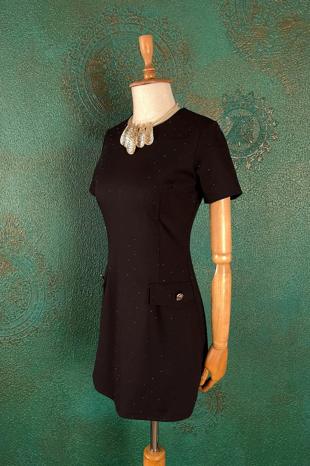 Taş İşlemeli Mini Elbise