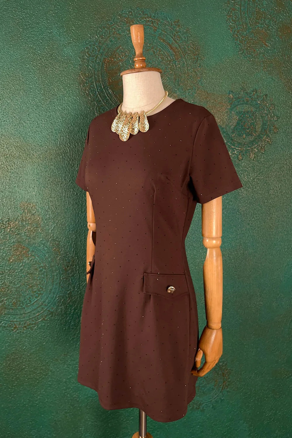 Taş İşlemeli Mini Elbise