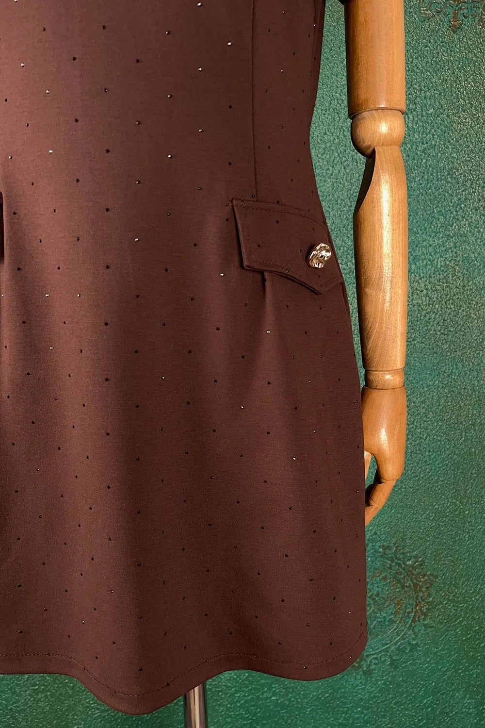 Taş İşlemeli Mini Elbise