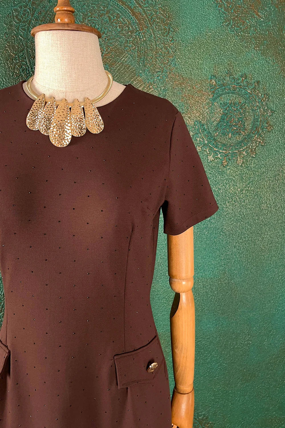 Taş İşlemeli Mini Elbise