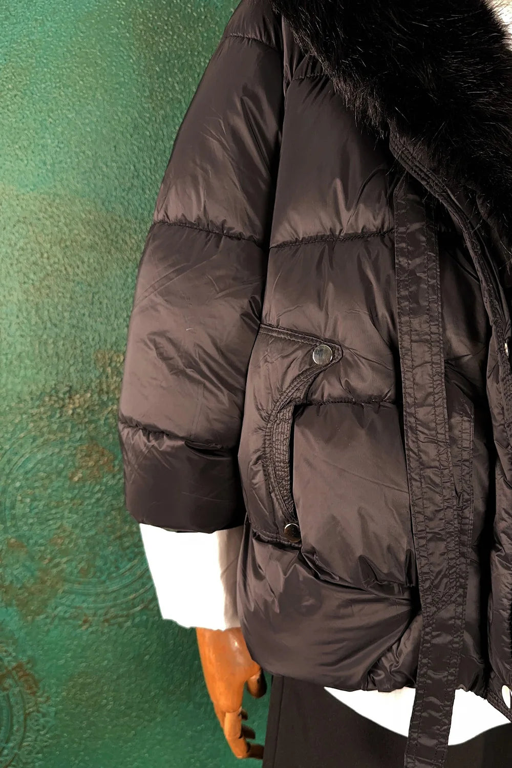 Kürk Yakalı Oversize Mont