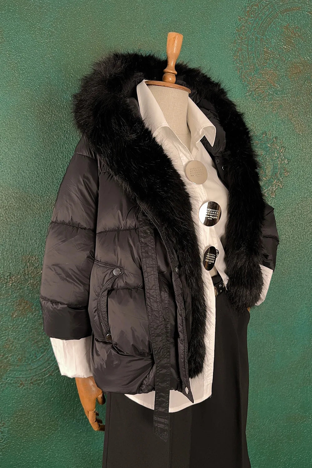 Kürk Yakalı Oversize Mont