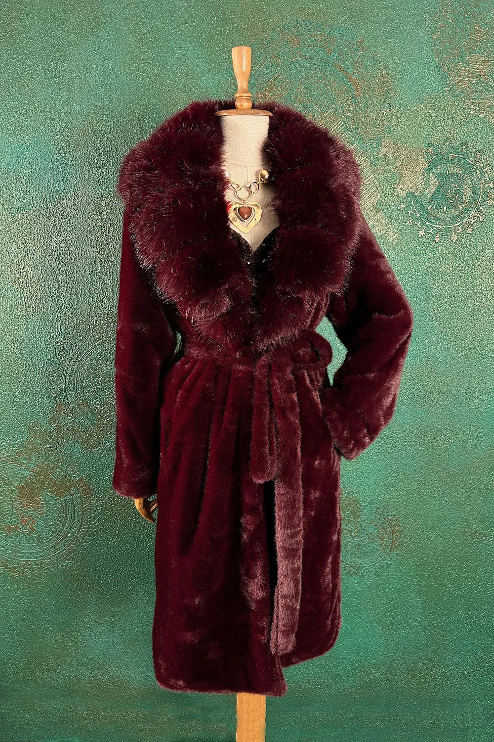 Bordo Uzun Kürk Kaban