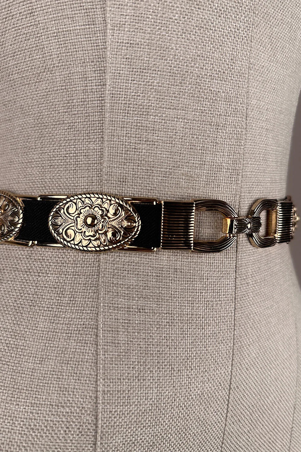 Vintage Oval Tokalı Elastik Kemer