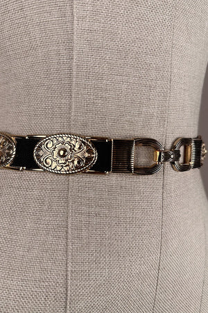 Vintage Oval Tokalı Elastik Kemer