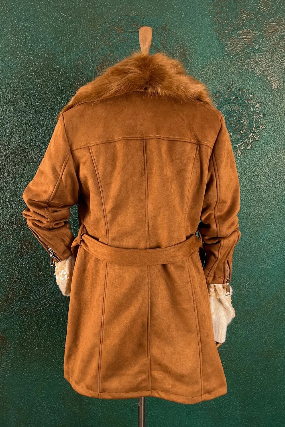 Kürk Detaylı Nubuk Ceket