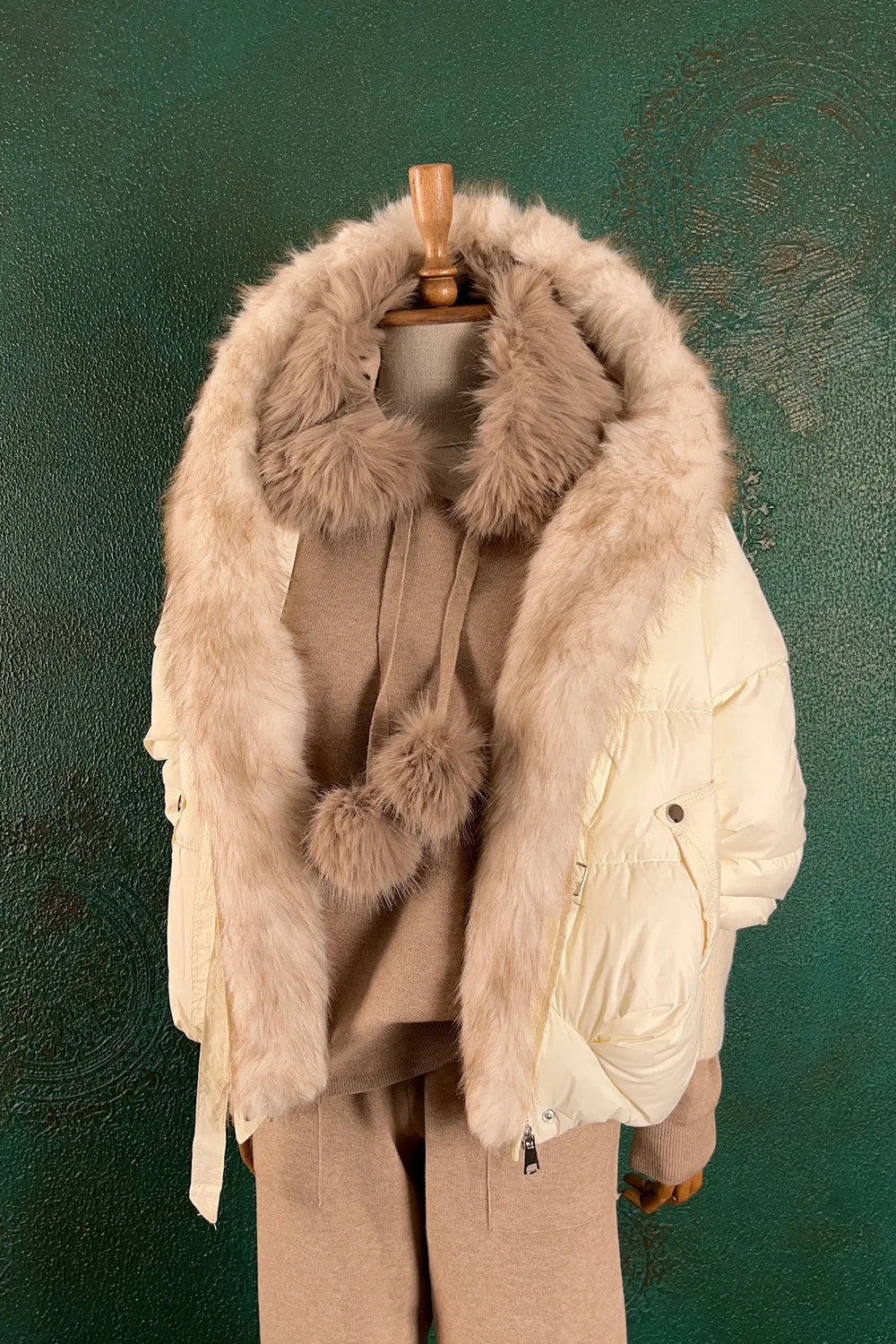 Kürk Yakalı Oversize Mont