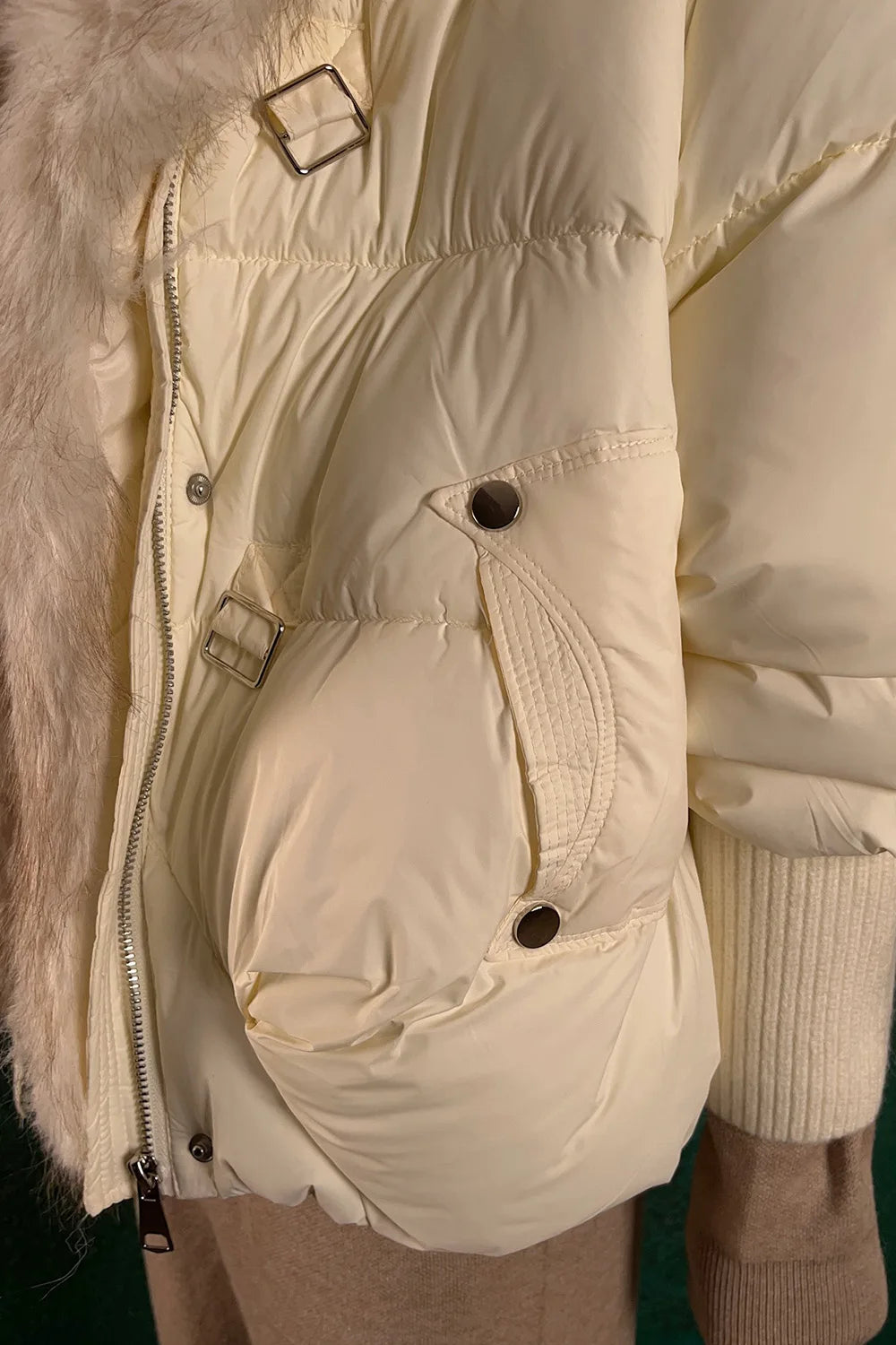 Kürk Yakalı Oversize Mont