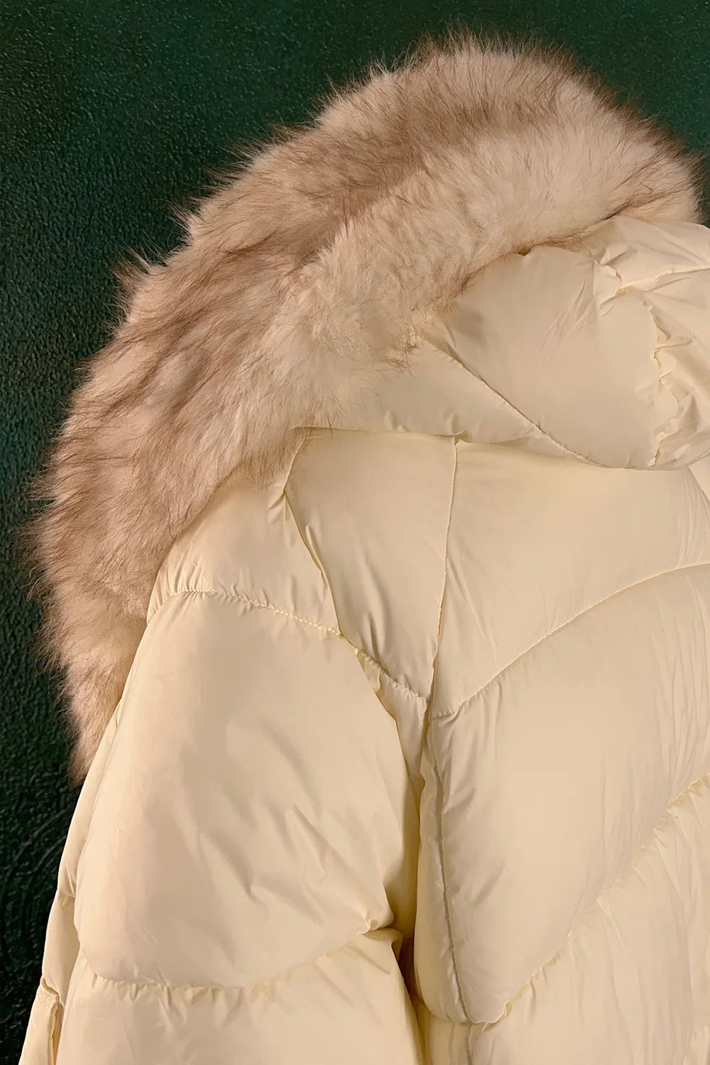 Kürk Yakalı Oversize Mont