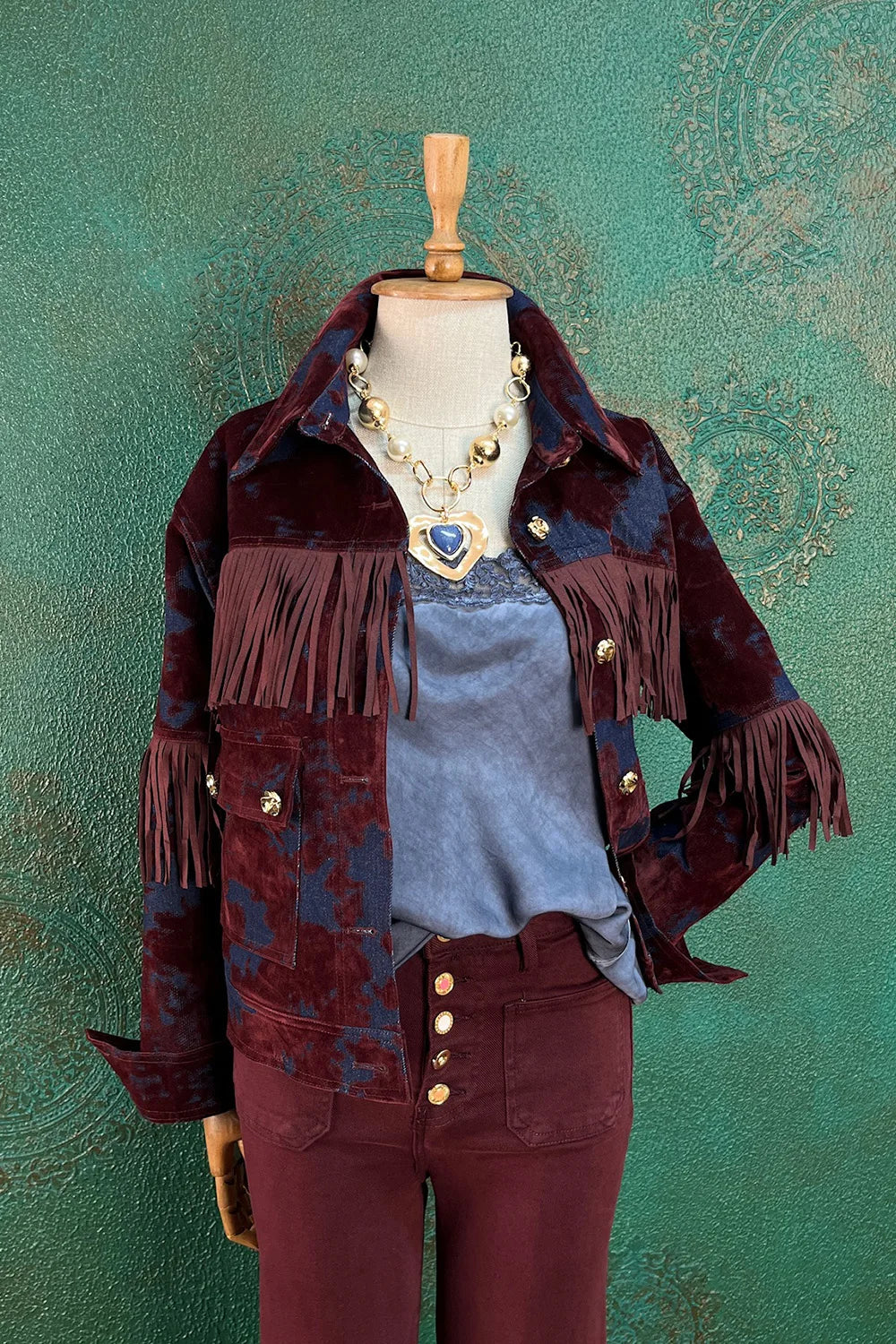 Kadife Gölgeli Püsküllü Ceket