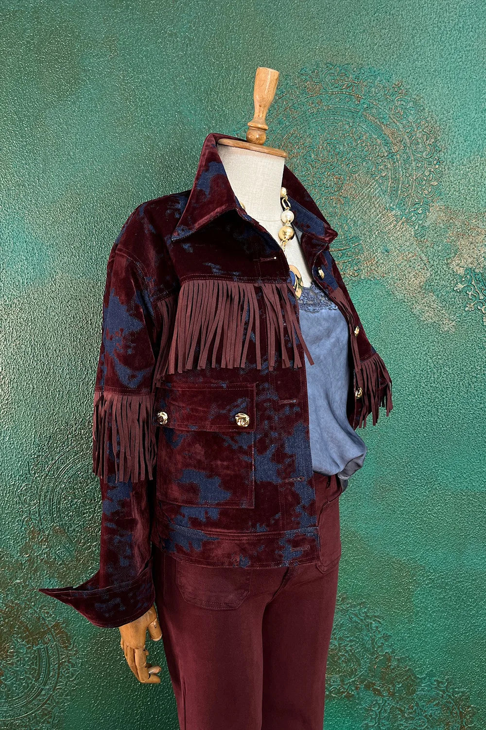 Kadife Gölgeli Püsküllü Ceket