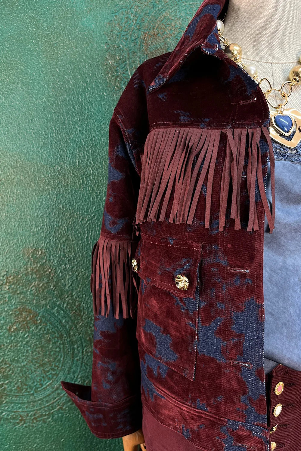 Kadife Gölgeli Püsküllü Ceket