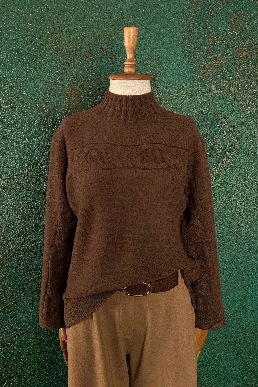 Örgü Detaylı Triko Kazak