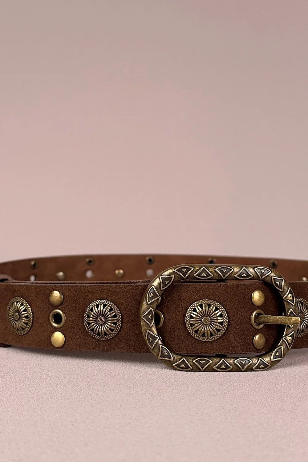 Concho Detaylı Süet Kemer