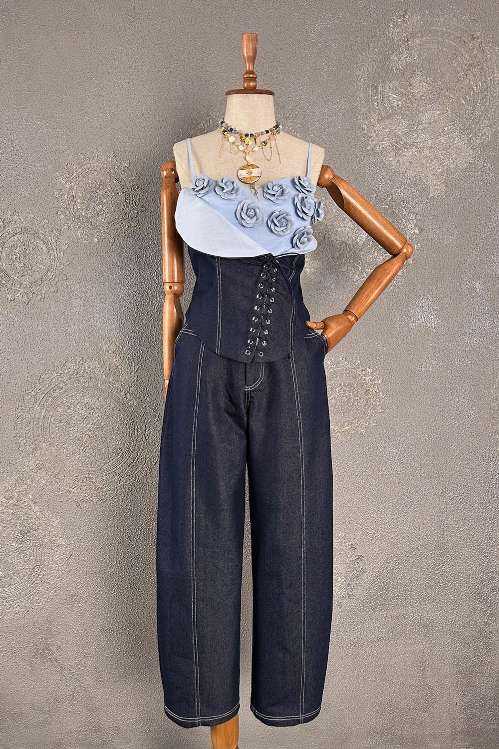 Denim Büstiyer Takım