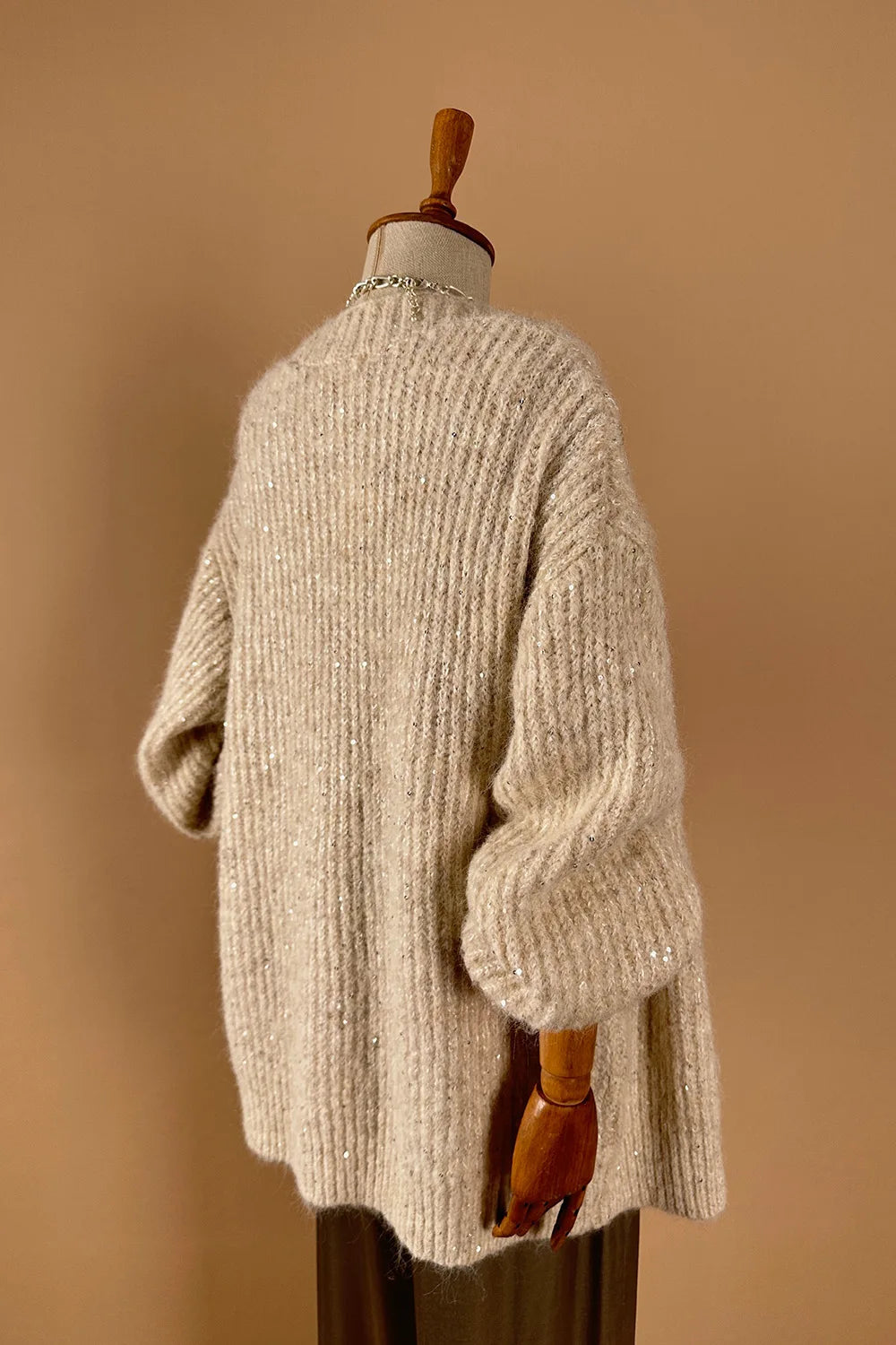 Pul İşlemeli Simli Şık Hırka