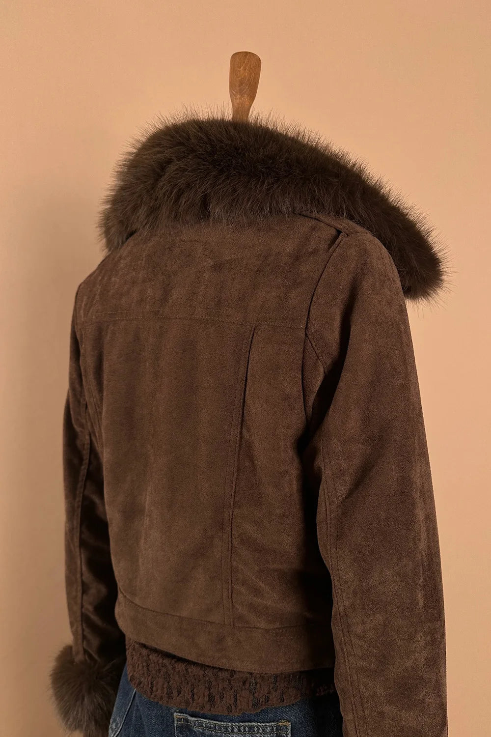 Kürk Yakalı Süet Mont