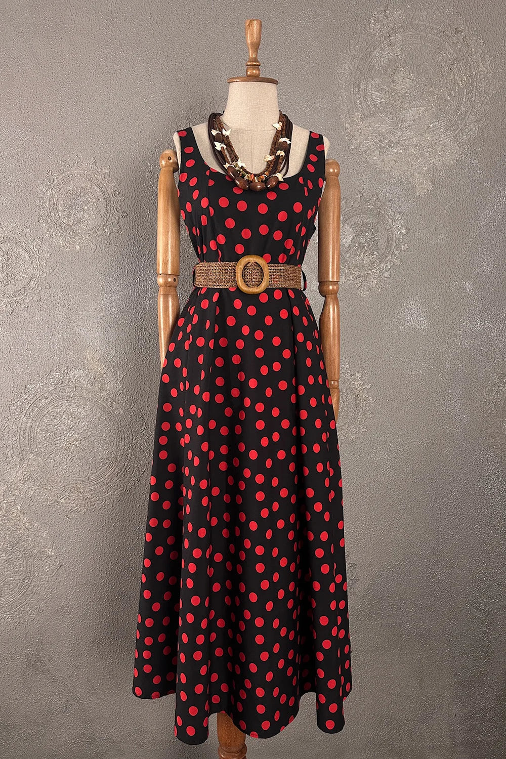 Puantiyeli Maxi Elbise