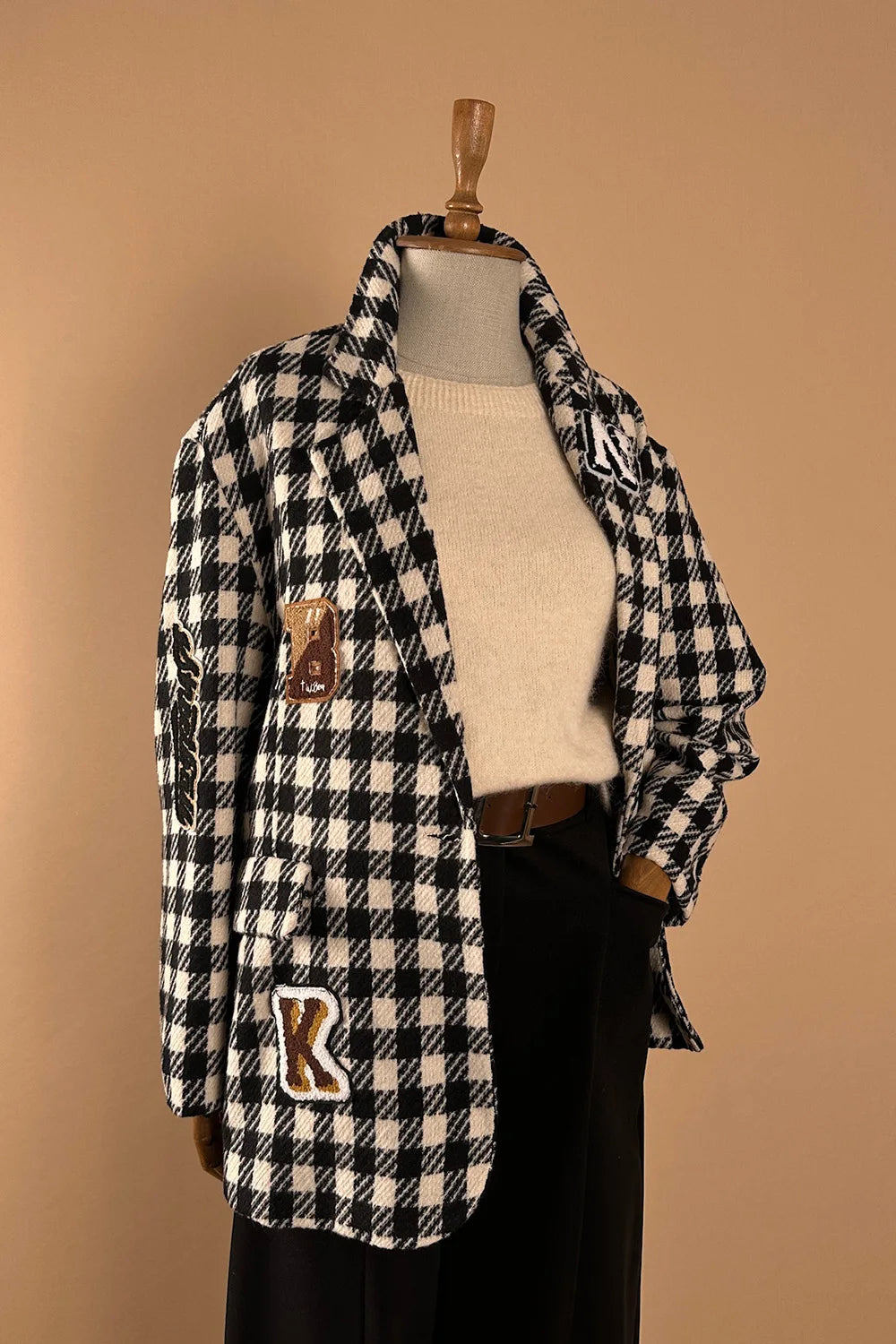 Aplikeli Oversize Blazer Ceket