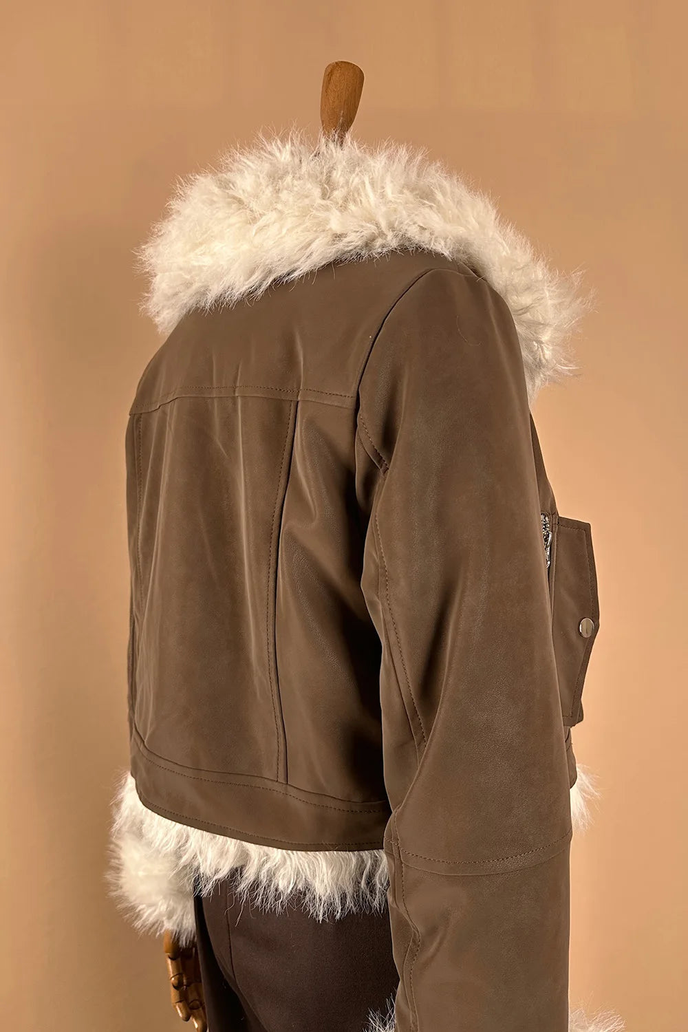 Çift Taraflı Kürklü Deri Ceket