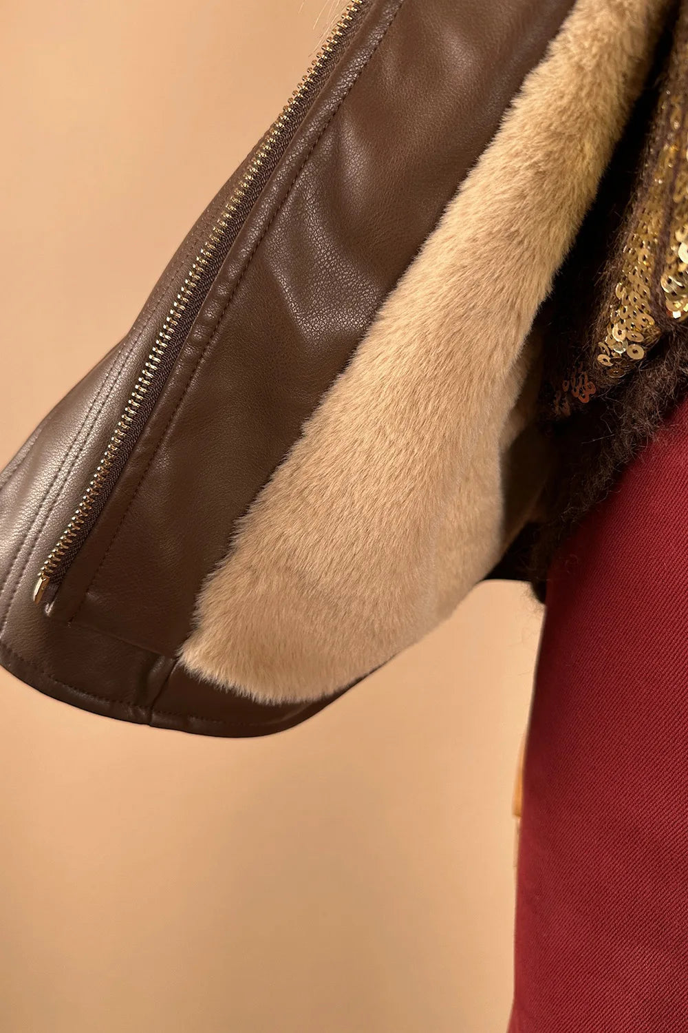 Kürk Yakalı Deri Mont