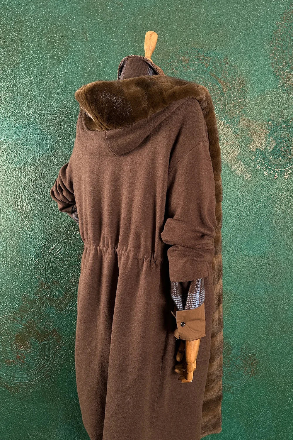 Kürk Detaylı Uzun Triko Ceket