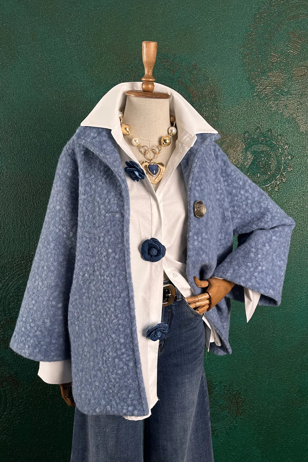 Dik Yakalı Buklet Ceket