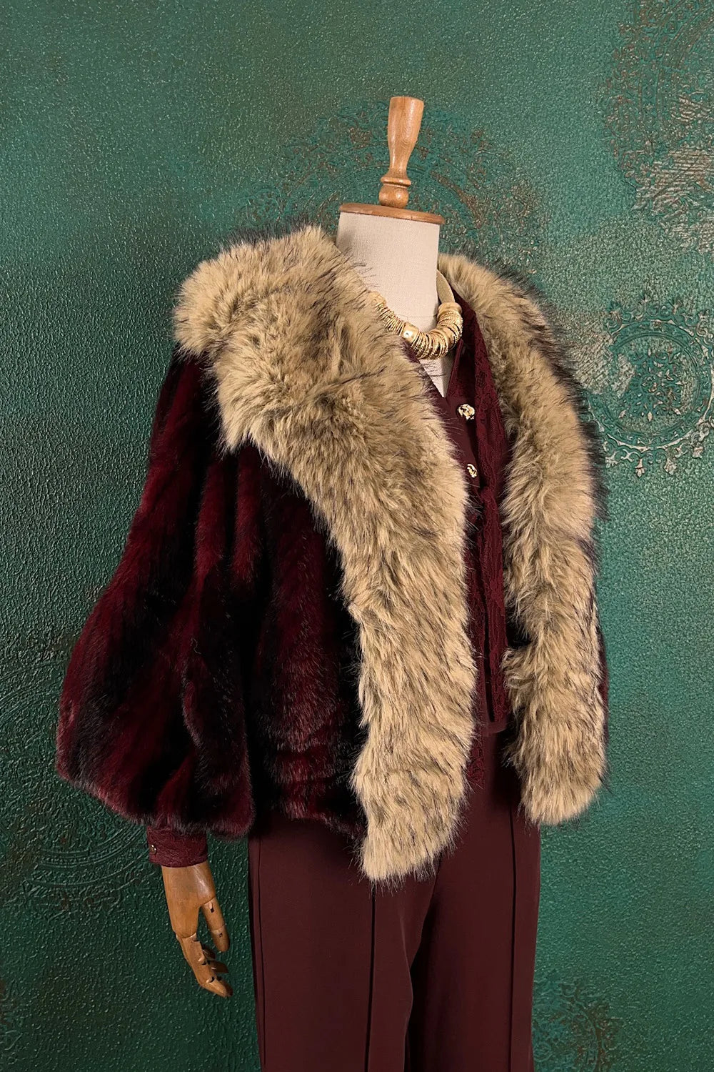 Balon Kollu Kürk Kaban