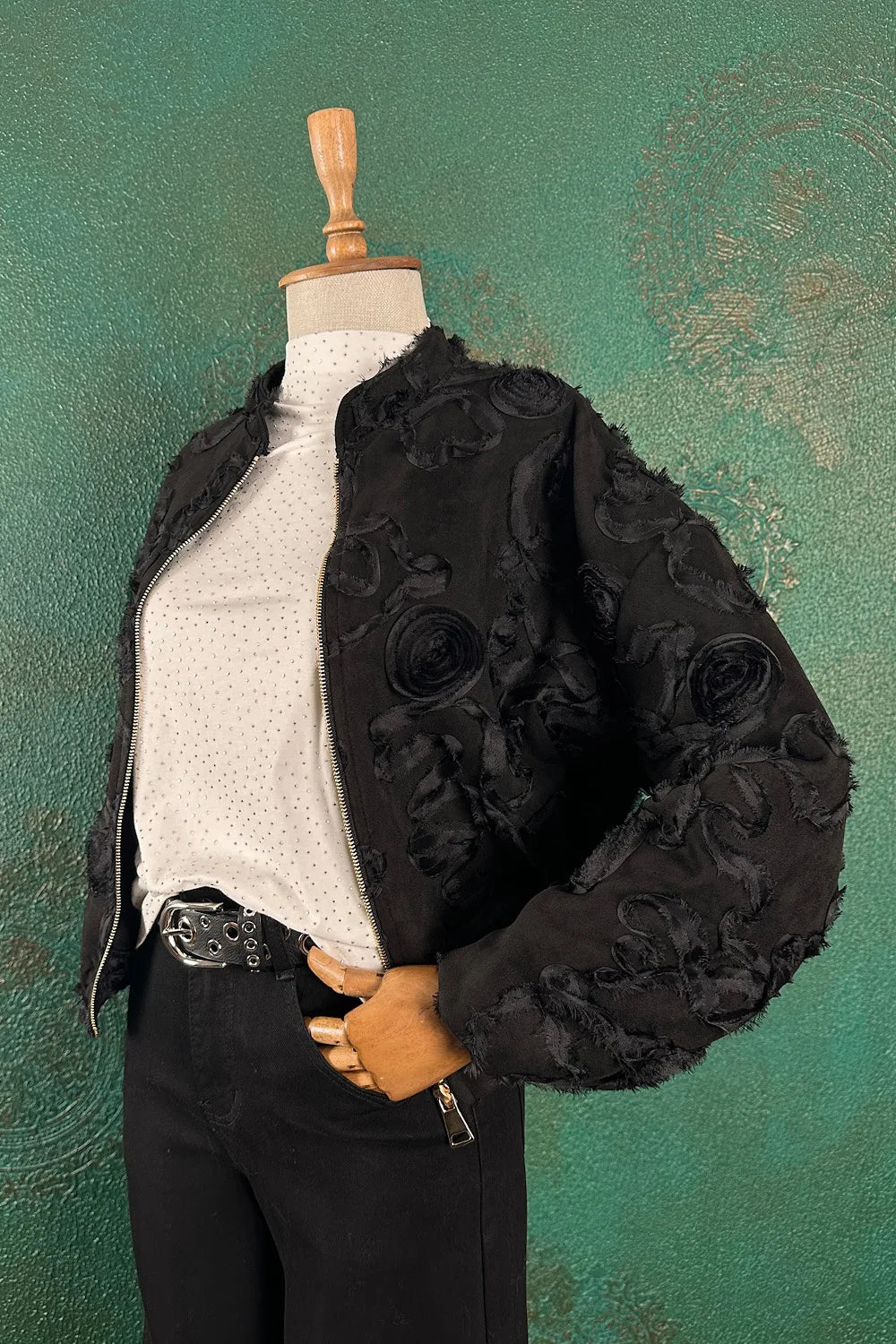 Kabartma Desenli Ceket