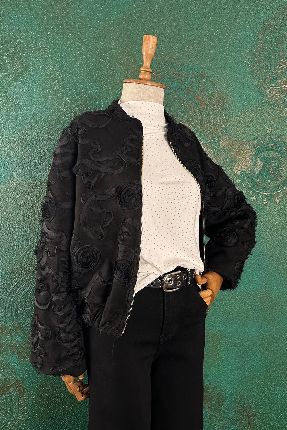 Kabartma Desenli Ceket