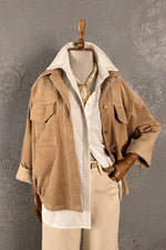 Fitilli Kadife Oversize Ceket