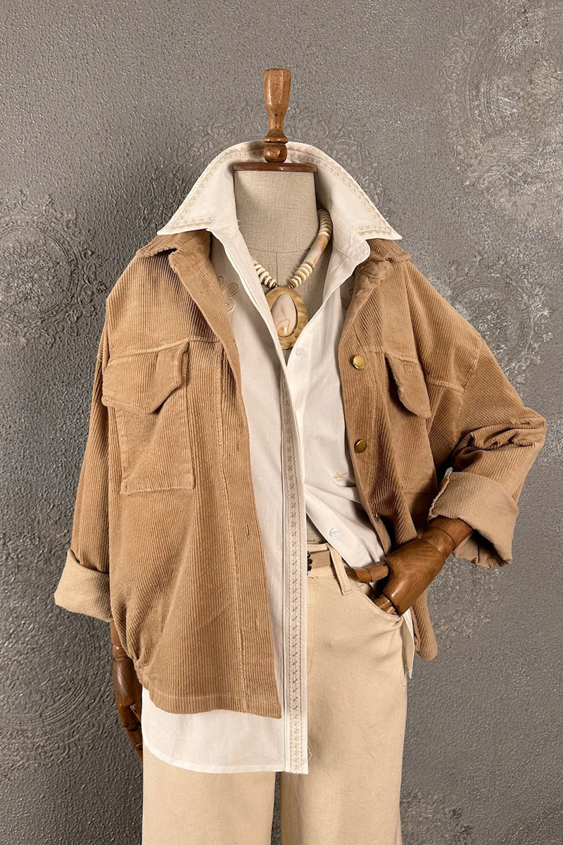 Fitilli Kadife Oversize Ceket