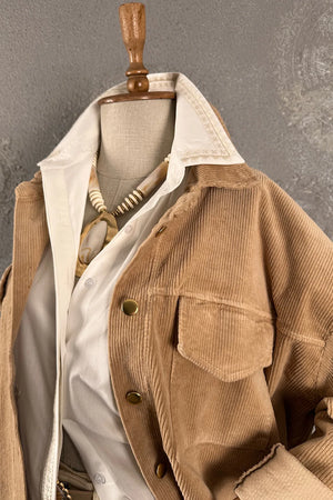 Fitilli Kadife Oversize Ceket