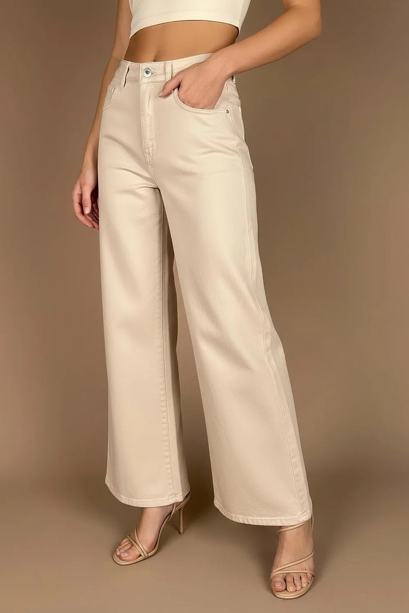 Yüksek Belli Canvas Pantolon