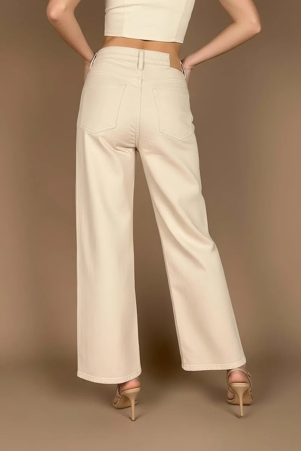 Yüksek Belli Canvas Pantolon